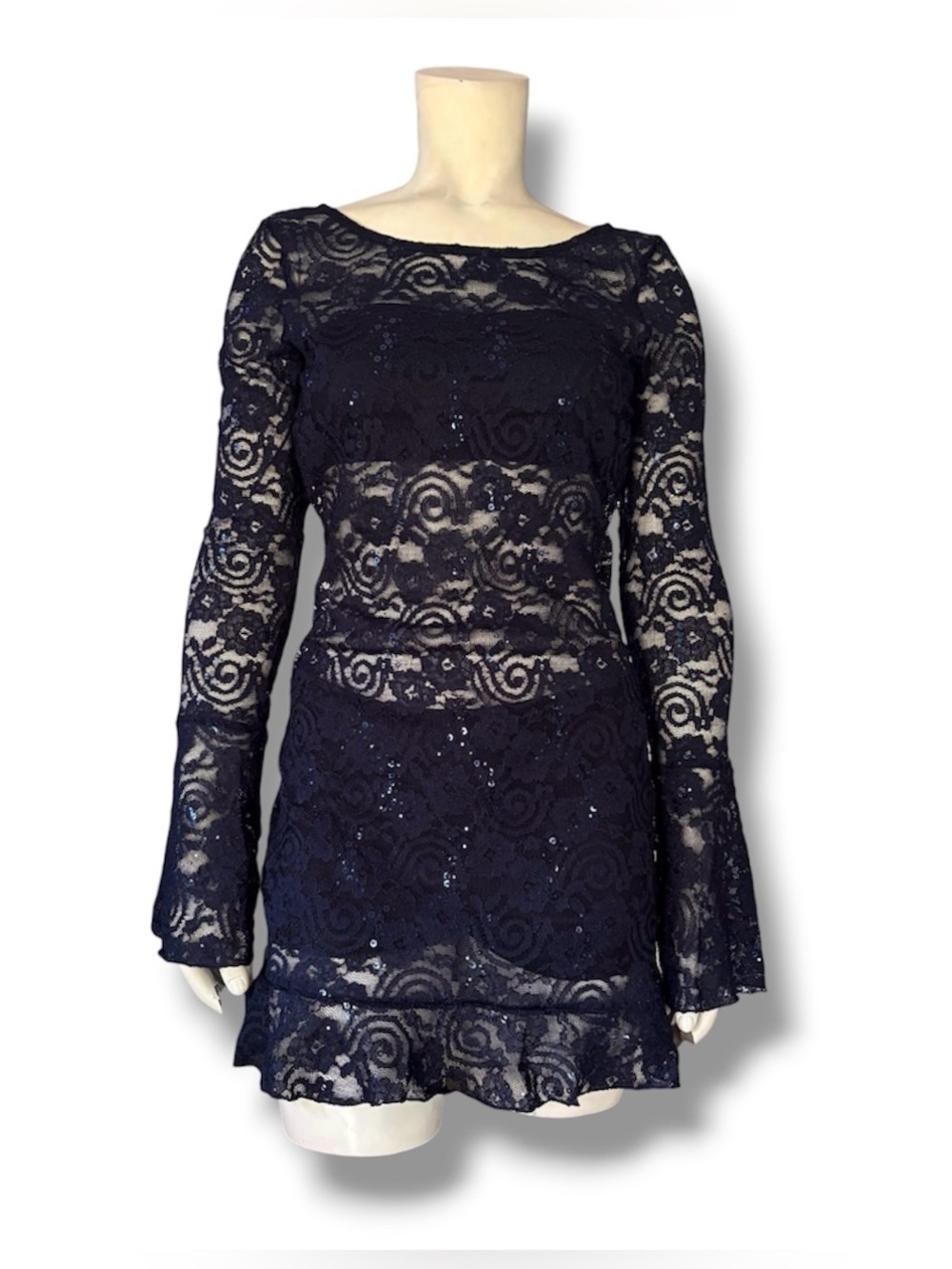 Urban Outfitters | NWT’s Y2K Grunge Kimchi Blue See Through Sequin Lace Dress